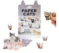 BD-Herego Origami Paper Kit for Adults & Kids - 50 Sheets 3D Cat DIY Craft, Creative Handmade Activity for Animal Lovers, Fun Desk Decoration Gift (Cat)