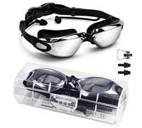 BD-Herego Swimming Goggles, Electroplated Anti Fog with Silicone Cushion, Swim Goggles for Men Adults, UV Protection Crystal Clear Vision - Includes Protective Case, Nose Clip & Earplugs