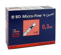 BD Micro-FineTM+ U 100 Insulin Shots 0.3 x 8 mm (Pack of 100)