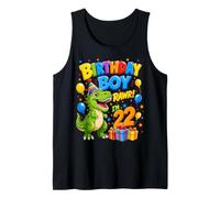 Bday 22 Years Old Boys Rawr T-Rex Dino 22th Birthday Boy Tank Top