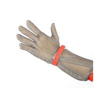 BDAYEK Anti-cut Gloves Cut Resistant Gloves With Extended Arms, Adjustable Wristband Chef Butcher Woodworking Safety Chainmail(Arm 8cm,1PCS/L)