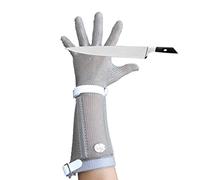 BDAYEK Anti-cut Gloves Metal Cut Resistant Gloves, Extended Arm Stainless Steel Chain For Chef Butcher Woodworking Mechanic(Arm 22cm,1PCS/M)