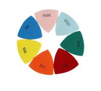 BDAYEK Polishing pads 1/7Pcs Triangle Sanding Pad 90mm Diamond Dry Polishing Pad Sandpaper for Renovator Tool Multi-Function Oscillating Grinding Pads(7PCS SET)