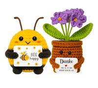 BDBFPAN Crocheted Flowers, Forget Me Not Gift, Emotional Support Cuddly Toy, A Charming Thank You Gift for Friends, Family or Colleagues for Office Decoration