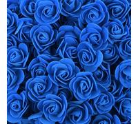 BDCPMT 50/100/200Pcs 3.5cm PE Foam Rose Head Artificial Flower For Wedding Birthday Party Home Decor DIY Bear Rose Valentines Day Gifts-Royal blue-200pcs