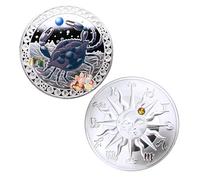 BDCPMT The twelve signs of the zodiac painted commemorative coins Europe and the United States sun and moon god lucky coins horoscope hobby collector coins-Cancer