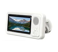 BDCPMT Waterproof Phone Holder with Speaker, Rotation Wall Mounted Phone Holders, 60° Fixed Opening Angle, Ipx4 Waterproof(1pcs)