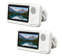 BDCPMT Waterproof Phone Holder with Speaker, Rotation Wall Mounted Phone Holders, 60° Fixed Opening Angle, Ipx4 Waterproof(2pcs)