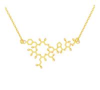 BDDCYWY 925 Sterling Silver Serotonin Necklace For Women And Men, 3D Serotonin Adrenaline Caffeine Dopamine Molecule Science Biology Chemical Charm Pendant Necklace Chemistry