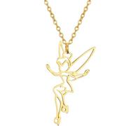 BDDCYWY Accessories Fairy Necklace For Women, 925 Sterling Silver Fairy Pendant Necklace Moon Necklaces, Tinkerbell Necklace, Fairy Jewelry, Tinkerbell Jewelry