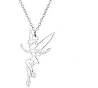 BDDCYWY Accessories Fairy Necklace For Women, 925 Sterling Silver Fairy Pendant Necklace Moon Necklaces, Tinkerbell Necklace, Fairy Jewelry, Tinkerbell Jewelry