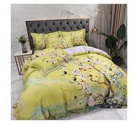 BDDCYWY Bed Quilt Cover Digital Printed Long-staple Cotton Bedding Set Soft Duvet With Pattern (Geel King Size 6pcs) Us