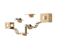 BDDCYWY Cat Tree for Large Cats - Wall Hanging Cat Climbing Frame with Trampoline & Ladder