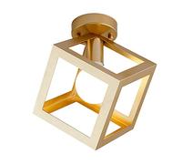 BDDCYWY Chandeliers, Geometric Metal Iron Frame Ceiling Light Surface Mount Light Fixture Modern Simple Ceiling Lamp for Hallway Living Room Farmhouse Stairway Porch Bedroom Kitchen Entryway(Black)
