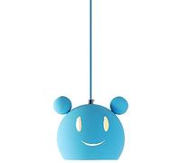 BDDCYWY Children's Room Cartoon Mickey Macaron Smiley Pendant Light Fixtures Bar Counter 1-Light Adjustable Nordic Chandelier Wrought Iron Lampshade Guest Hall Hanging Lamp E26/E27 Base (Color : Blue)