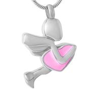 BDDCYWY Collar De Hombre Con Urna De Cenizas Fairy Holding Heart Colgantes De Acero Inoxidable para Las Cenizas Amadas Cremación Memorial Souvenir Urna Collar Titular