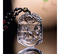 BDDCYWY Feng Shui Wealth White Crystal Pendant Necklace Authentic Zodiac Healing Chakra Crystal Reiki Amulet Lucky Wealth Ward Off Evil Spirits Necklace Inspirational Gift for Women Men,Pig (Color :