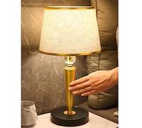 BDDCYWY French Table Lamp Bedroom Bedside Lamp Crystal Vintage Sensor Lamp Hand Touch Sensor Table Lamp (D AS Show)