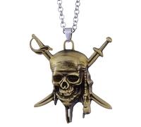 BDDCYWY Girls accessories Pirate Necklace For Men And Women, Vintage Charm Pirates Of The Caribbean Necklace Jack Sparrow's Skull Pendant Necklace Jewelry, Hollow Out Rudder Pendant