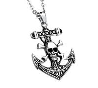 BDDCYWY Girls accessories Pirate Necklace For Men And Women, Vintage Charm Pirates Of The Caribbean Necklace Jack Sparrow's Skull Pendant Necklace Jewelry, Hollow Out Rudder Pendant