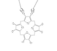 BDDCYWY Girls accessories Serotonin Necklace For Women And Men, 3D Serotonin Adrenaline Caffeine Dopamine Molecule Science Biology Chemical Charm Pendant Necklace Chemistry Birthday thing