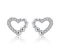BDDCYWY Heart Stars Circle Stud Earrings For Women Wedding Fine Jewelry