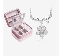 BDDCYWY Jewelry/Necklaces Cherry Blossom Necklace Wild Necklace Japan and South Korea Clavicle Chain Necklace Female Jewelry 925 Simple Women's Pendants