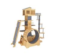 BDDCYWY Large Cat Climbing Frame Solid Wood Nest Tongtian Pillar Cat Tree, Multi-Colored