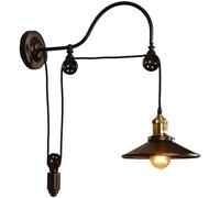 BDDCYWY Light Adjustable Pulley Wheel Decor Living Room Wall Sconces Country Retro Industrial Iron Indoor Wall Lamp Kitchen Hardware Lamp Aisle Bar Club Single Head Home Decor Wall Lamp Light