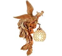 BDDCYWY Light Luxury Phoenix Wall Sconces Modern Resin and Crystal Ball Wall Lamp for Background Wall Hallway, Aisle, Staircase Wall Mounted Lamp Bedroom Bedside Lamp(Right) Light