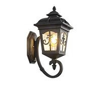 BDDCYWY Light Modern Wall Sconce, European Wall Light Outdoor Waterproof Lantern Wall lamp Glass Antique Exterior Villa Balcony Corridor Wall Sconce fixtures Traditional Polished Aluminium Villa