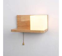 BDDCYWY Light Modern Wall Sconce, Solar Lantern Outdoor Lights,Wall Light Modern Minimalist Wall Sconce LED Solid Wood Wall Lamp Nordic Self-Pull Cable Bedroom Bedside Lamps Study Living Room Balcony