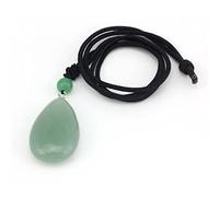 BDDCYWY Natural Crystal Quartz Necklace Lapis Lazuli Black Agates Amethysts Waterdrop Stone Pendant Rope Necklace,Synthetic MalachiteA