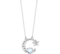 BDDCYWY necklace Silver Necklace,Zodiac Sterling For WomeElegant Ladies Zirconia Crystal Moonstone Pendant Gift Jewelry Girls Birthday Present
