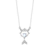BDDCYWY necklace Silver Necklace,Zodiac Sterling For WomeElegant Ladies Zirconia Crystal Moonstone Pendant Gift Jewelry Girls Birthday Present