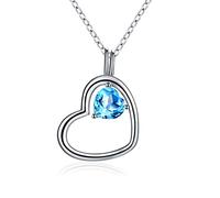 BDDCYWY Quartz Healing Crystal Necklace Natural Topaz Double Heart Necklace S925 Sterling Silver for Girlfriend for Women Wife Birthday Gift for Girl Love Heart Pendant Crystal Point Pendant Necklace