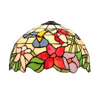 BDDCYWY Tulip Rose Grape Baroque Sunflower Lily Stained Glass Lamp Shade Replacement for Table Ceiling Pendant Light Colourful Lampshade Only W12 X H7 Bird