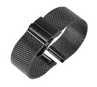 BDDCYWY Watch Strap General Purpose Stainless Steel Metal Strap 16Mm 18Mm 20Mm 22Mm Replacement Folding Strap Accessories /22Mm/Black