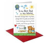 BDDYYI Father's Day Card with Envelope Best Dad Card Cute Father's Day Greeting Card for Dad From Toddler Daughter Son To The Best Dad In The World Keepsake,Happy First Fathers Day Cards for Dad
