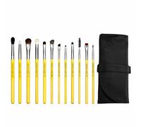 Bdellium Tools Professional Antibacterial Makeup Studio Line Eyes Brush Set with Roll Up Pouch Pack of 12