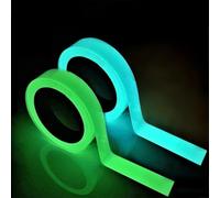 BDEPSTR Fluorescent Stickers, 2 Rolls Fluorescent Tape, Luminous Strips, Self-Adhesive, for Use on Stages, Stairs, Hallways, Emergency Exit Signs (5 m x 10 mm)