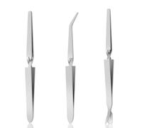 BDEPSTR Soldering tweezers, 3 pieces cross locking tweezers, cross tweezers, professional stainless steel tweezers, tweezers crafts, for jewellery, nail art, electronic, repairs, laboratory