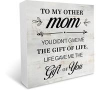 BDEYFG Mom Quote to My Other Mom Life Gave Me The Gift of You Rustic Farmhouse Desk Shelf Decor Stepmother Gift 5x5 Inches