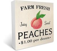 BDEYFG Peach Desk Decor Farmhouse Summer Room Decor for Home Bathroom Shelf Entryway Cafe Counter Gift 5x5 Inch