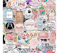 Bdfgh 120 Pcs Kindle Stickers, Scrapbook Accessories Vinyl Decals for Kindle, Journaling Supplies for Girls, Pink Book Journal Stickers for Ipad Laptop eBook Readers Holographic Gift for Water Bottle