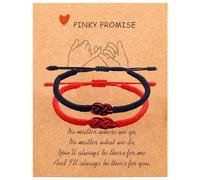 Bdfgh 2 Pcs Handmade Lucky Bracelet Gifts for Him Her Birthday Gifts Christmas for Couple Matching Black and Red