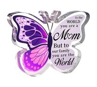 Bdfgh Mothers Day Gifts Mum Birthday Gifts, Acrylic Butterfly Plaque, Best Mum Gifts, Presents for Mum Mothers, Anniversary Sign for Mummy from Daughter Son Heartwarming Crystal