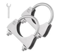 BDFHYK 52mm Car U Clamps, 2 PCS Heavy-Duty Stainless Steel Exhaust Clamps with Saddle Style Design for Exhaust Pipe Connections, Exhaust Tail Pipe Clamps