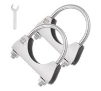BDFHYK 63mm Car U Clamps, 2 PCS Heavy-Duty Stainless Steel Exhaust Clamps with Saddle Style Design for Exhaust Pipe Connections, Exhaust Tail Pipe Clamps