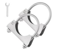 BDFHYK 70mm Car U Clamps, 2 PCS Heavy-Duty Stainless Steel Exhaust Clamps with Saddle Style Design for Exhaust Pipe Connections, Exhaust Tail Pipe Clamps
